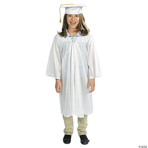 White Elementary Graduation Cap & Gown Set