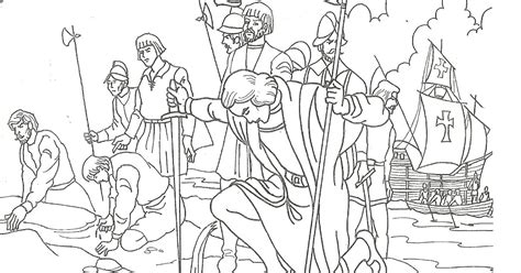 為孩子們的著色頁: Columbus discovered America coloring pages