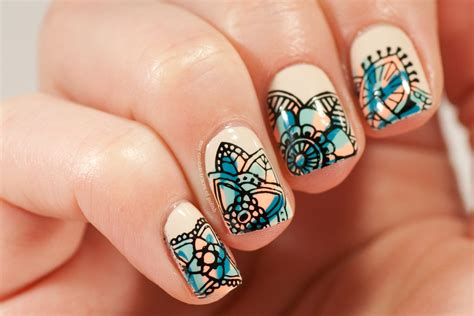 Colourful Stamping Nail Art - May contain traces of polish