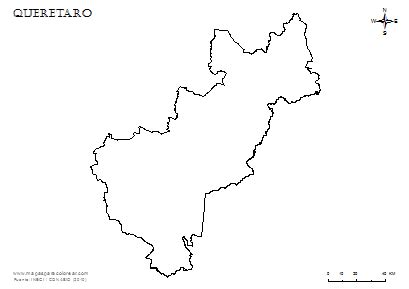 Mapas de Querétaro para colorear