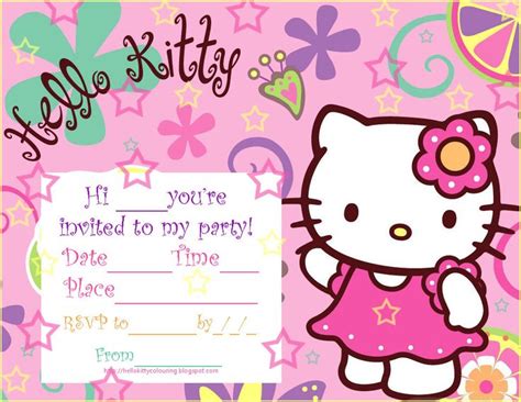 Birthday Invitation Hello Kitty Blank Layout â Orderecigsjuice Info | Fiesta de hello kitty ...