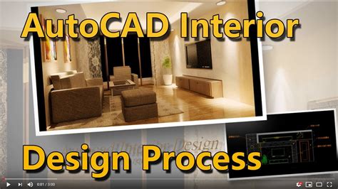 AutoCAD Interior Design Process2D drawing to 3D realistic scene YouTube ...