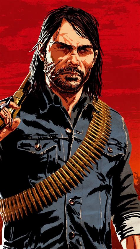 Iphone Wallpaper Red Dead Redemption 2, Video Game - John Marston Red ...