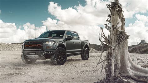 Black Ford Raptor crew cab pickup truck, truck in the dark HD wallpaper ...