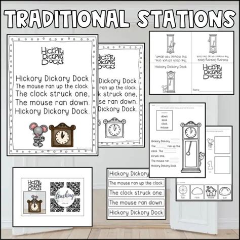 Nursery Rhymes Songs - Hickory Dickory Dock - Literacy Stations