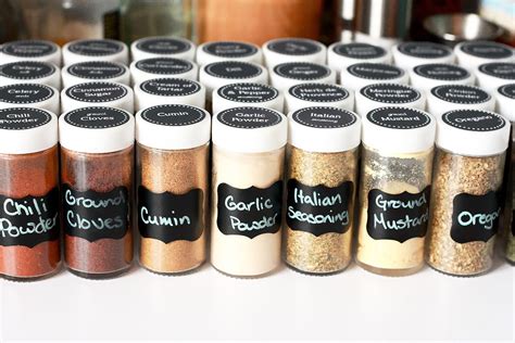 chalkboard style spice jar labels
