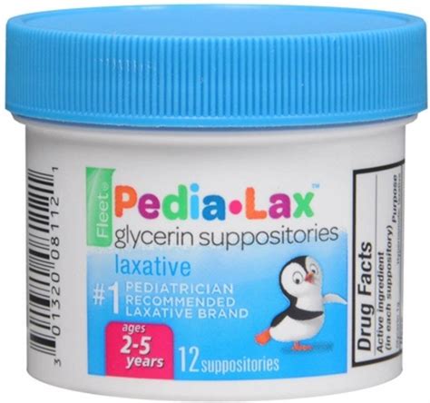 6 Pack Pedia-Lax Laxative Glycerin Suppositories for Kids, Ages 2-5, 12 ...