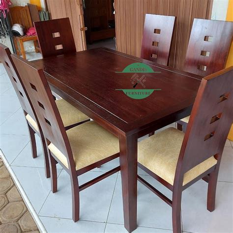 meja makan minimalis modern kayu sungkai | Furniture Jepara 2022 - Gandis Furniture Jepara