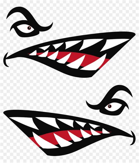 Shark Teeth Png - Kayak Shark Mouth Decal, Transparent Png - 801x902 ...