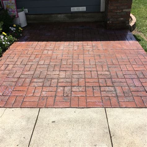 Stamped concrete we did, old school brick pattern | Patios