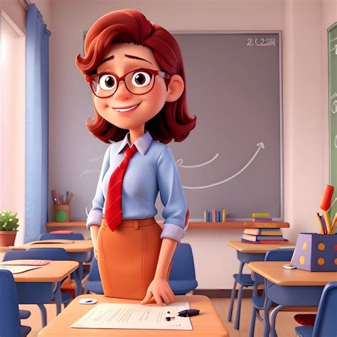 Premium Photo | Teacher cartoon character ai generate