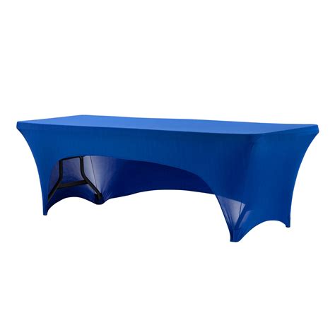 Open Back Stretch Spandex Table Cover 8 FT Rectangular - Royal Blue– CV Linens