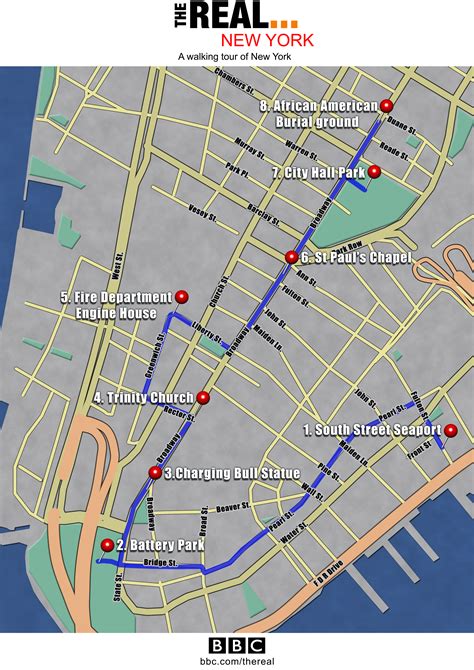 Walking Map Of New York City Attractions - United States Map