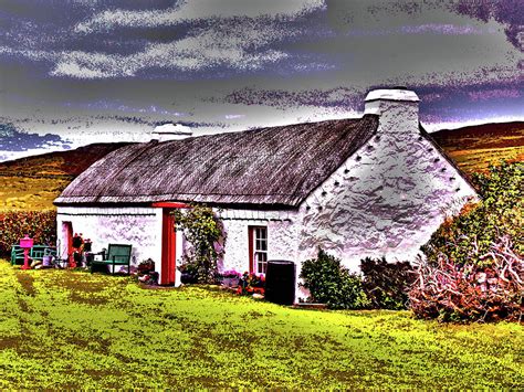 Irish Cottage, Poster Effect1b Digital Art by Zsuzsanna Szabo - Fine Art America