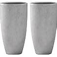 Amazon.com : Kante 23.6" H Natural Concrete Tall Planters (Set of 2), Large Outdoor Indoor ...