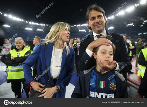 Rome Italy 2022 Simone Inzaghi Celebrates Victory His Family Football ...