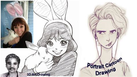 How to Draw Self Portrait Cartoon Drawing - YouTube