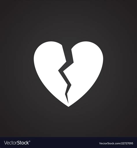 Broken heart on black background Royalty Free Vector Image