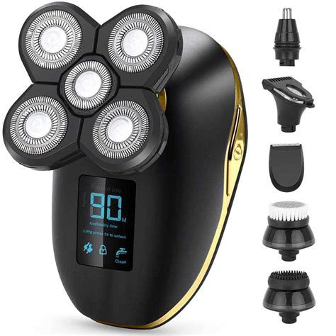 Electric Razor Head Shaver for Bald Men Grooming Kit Wet Dry Rotary ...