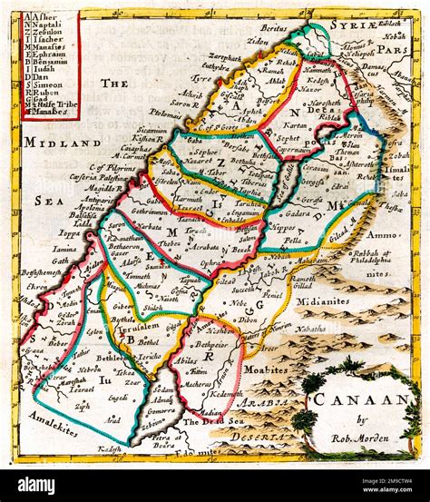 Map of Canaan and the Twelve Tribes of Israel Stock Photo - Alamy