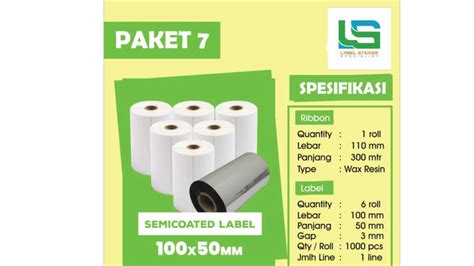 Promo 100% Produk Ori Paket Label Barcode Semicoated 100X50 Mm 6 Label 1 Ribbon Diskon 23% di ...