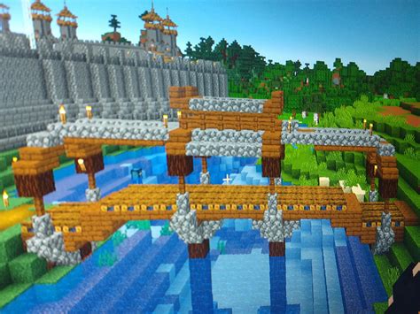 My Minecraft bridge for a medieval Castle and village : r/Minecraft