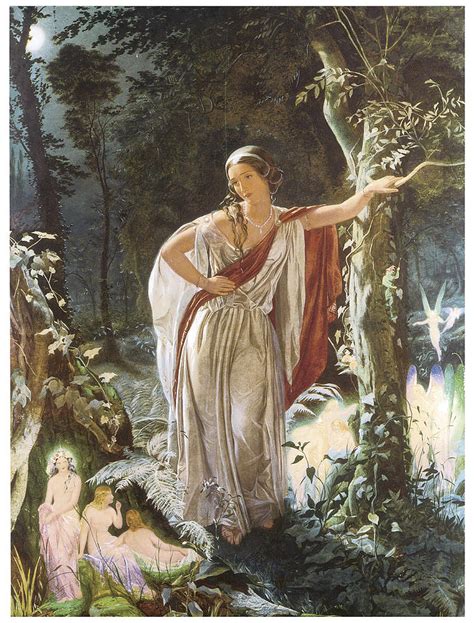 A Midsummer Night's Dream Hermia And The Fairies Painting by John Simmons
