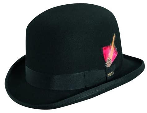 Bowler Hat Derby Hat Wool Felt Black - Tuxedos Online