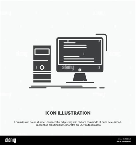 Computer, desktop, gaming, pc, personal Icon. glyph vector gray symbol ...