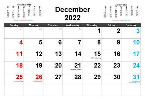 Fillable December 2022 Calendar - Printable Word Searches