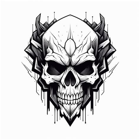 Premium AI Image | Heavy Metal Skull Illustration