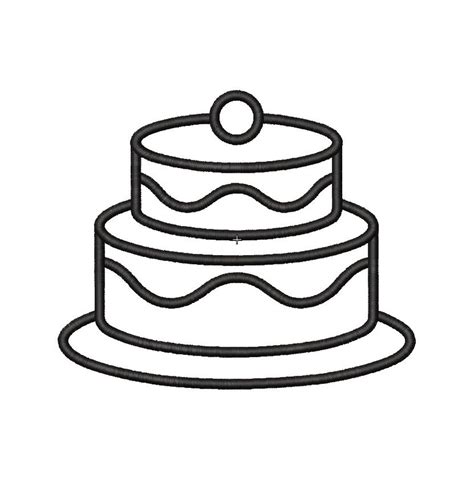 Instant Download: Cake Outline Multiple Embroidery Formats - Etsy