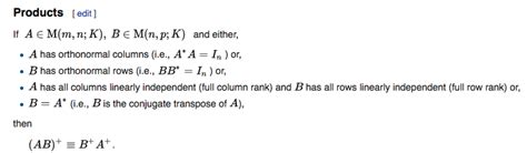 linear algebra - Pseudo Inverse of product of Matrices - Mathematics Stack Exchange