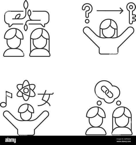 Communication skills linear icons set Stock Vector Image & Art - Alamy