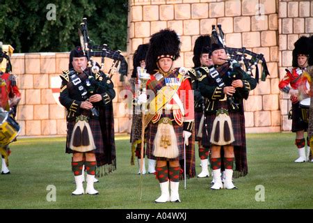 Pipes Drums band called the Royal Scots Dragoon Guards performing at ...