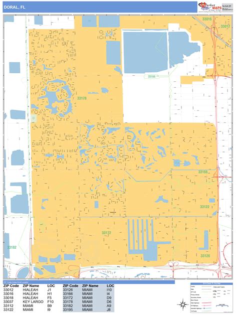 Doral Florida Wall Map (Basic Style) by MarketMAPS - MapSales.com