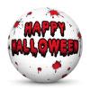 White Sphere with "Happy Halloween" Greetings and Red Blood Spatters - VECTOR GRAPHIC ON SPHERES ...