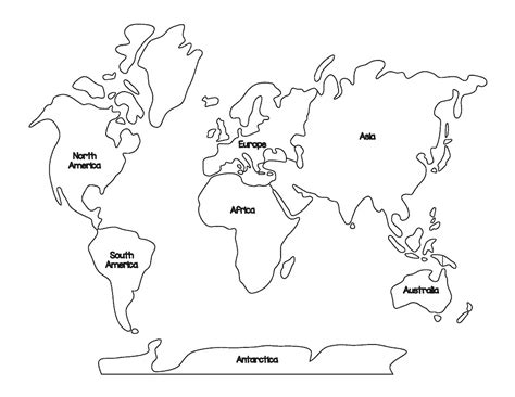 World Map Coloring Page - Free Printable Coloring Pages for Kids