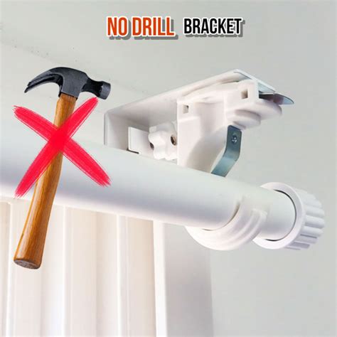 No-Drill Curtain Rod Bracket, the perfect solution for hassle-free curtain hanging without ...