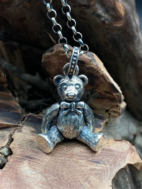 Bear Pendant Bear Necklace S925 | Etsy