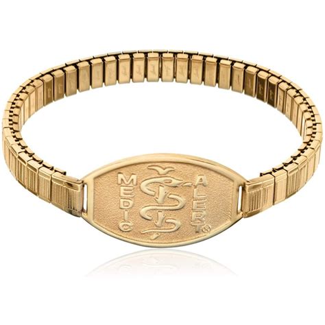 MedicAlert Foundation Stretch Band Medical Alert ID Bracelet, Gold , Medium - Walmart.com ...