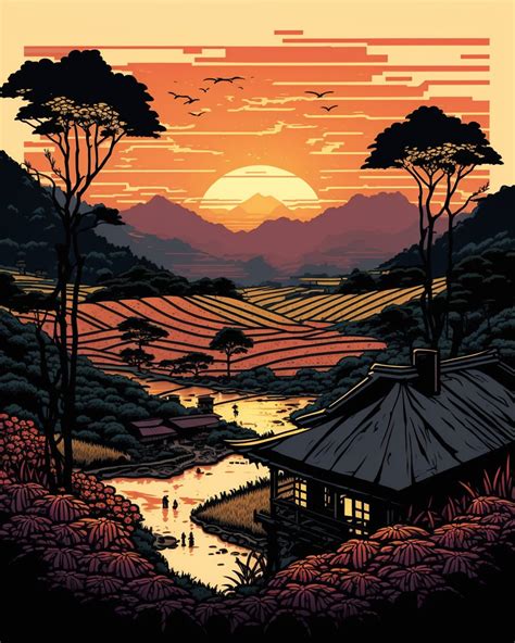 Sunset Over a Joseon Dynasty Estate - Etsy