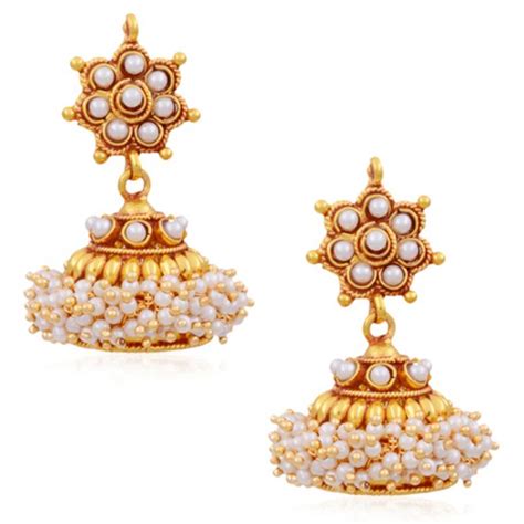 BEAUTIFUL ANTIQUE GOLDEN PEARLS JHUMKA - Hyderabad Jewels And Pearls ...