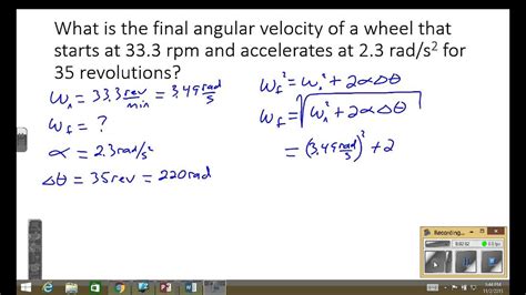 Rotational Motion Problem 3 - YouTube