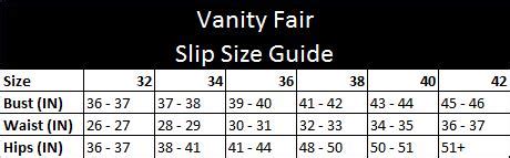 Vanity Fair Bra Size Chart