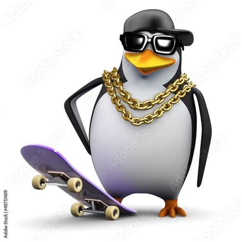 Penguin rapper hangs back with his skateboard in 2022 | Penguins, Skateboard, Penguins funny