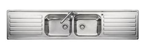 Rangemaster LX84 Luxe double bowl, double drainer, one tap hole stainless steel inset kitchen ...