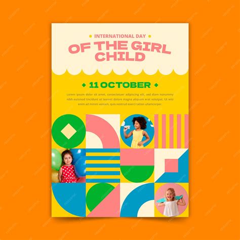 Free Vector | Hand drawn flat international day of the girl child poster template