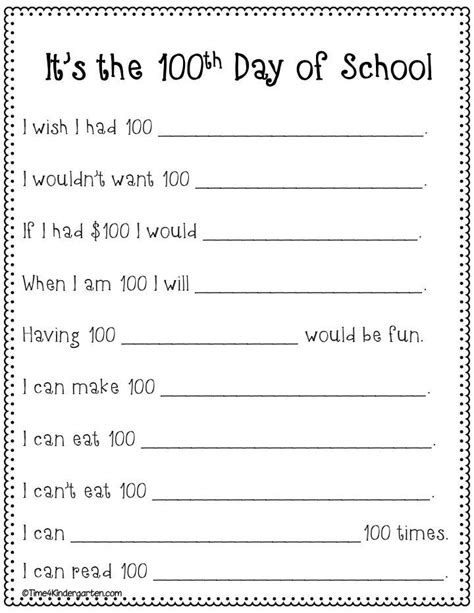 100th Day of School Activities Kindergarten, First and Second Grade ...