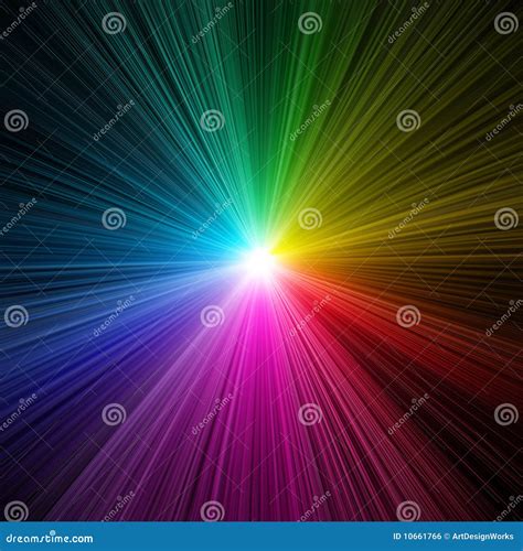 A Prism Burst of Rainbow Colored Light Beams Stock Illustration - Illustration of optic, color ...